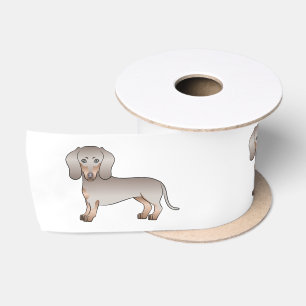 Isabella And Tan Short Hair Dachshund Cartoon Dog Satin Ribbon