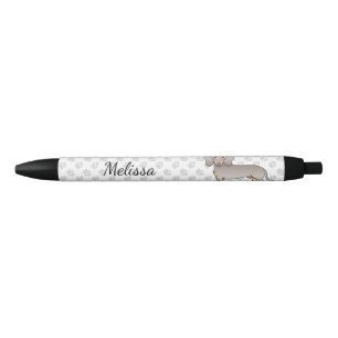 Isabella And Tan Short Hair Dachshund Dog And Name Black Ink Pen