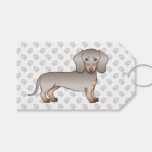Isabella And Tan Short Hair Dachshund Dog And Paws Gift Tags