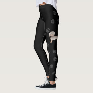 Isabella And Tan Short Hair Dachshund Dog And Paws Leggings