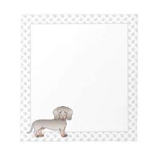 Isabella And Tan Short Hair Dachshund Dog And Paws Notepad