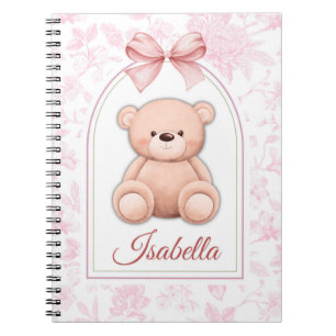 Isabella Custom Pink Teddy Bear Nursery Design Notebook