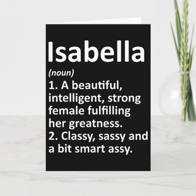 Isabella Definition Personalised Name Funny Christ Card (Front)