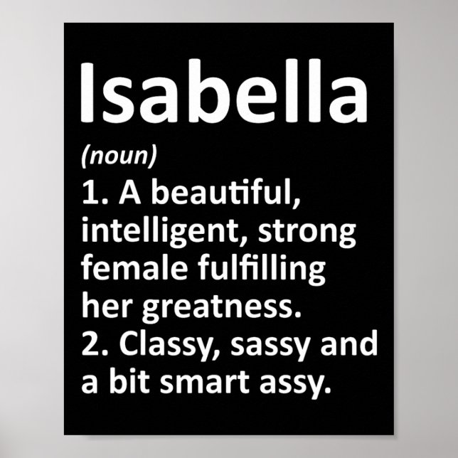 Isabella Definition Personalised Name Funny Christ Poster (Front)