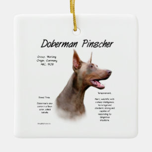 Isabella Doberman History  Ceramic Ornament