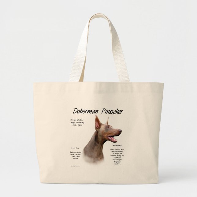 Isabella Doberman History  Large Tote Bag (Front)