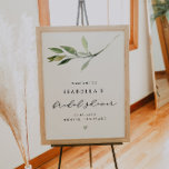 ISABELLA Elegant Greenery Bridal Shower Welcome Poster<br><div class="desc">This bridal shower welcome sign features an elegant watercolor greenery leaf and modern minimal design. This welcome poster is the perfect addition to your outdoor garden or classic bridal shower event.</div>