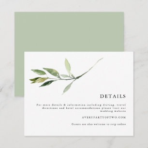 ISABELLA Elegant Minimal Greenery Wedding Details Invitation