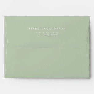ISABELLA Elegant Pastel Watercolor Greenery Leaf Envelope