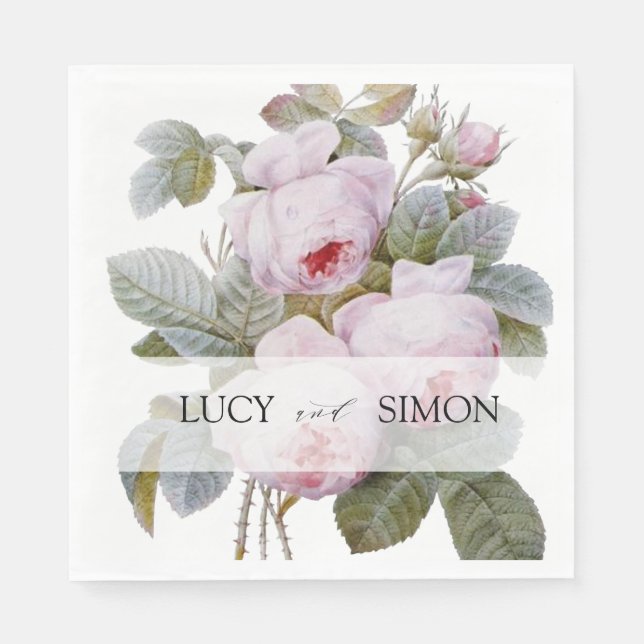 Isabella, Elegant Vintage Roses Napkin (Front)