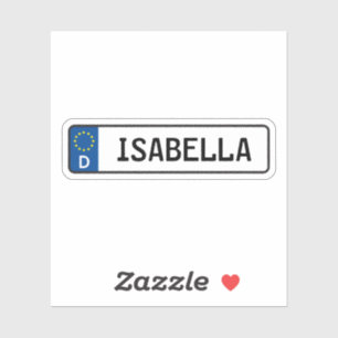 Isabella German Car License Plate