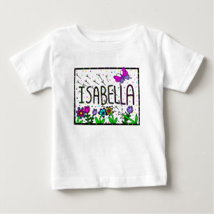 Isabella Girl's Name, Whimsical Art Baby T-Shirt
