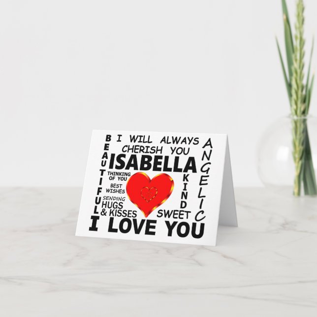 Isabella I Love You Card (Front)