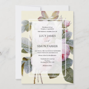 Isabella II, Elegant French Vintage Roses Invitation