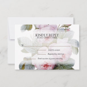 Isabella II,, Elegant vintage French roses RSVP Card