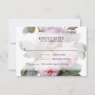 Isabella II,, Elegant vintage French roses RSVP Card