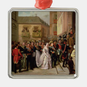 Isabella II of Spain  and her husband Metal Ornament