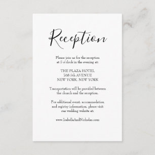 Isabella Modern Script Wedding Reception Enclosure Card