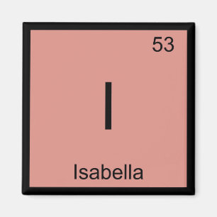 Isabella Name Chemistry Element Periodic Table Magnet