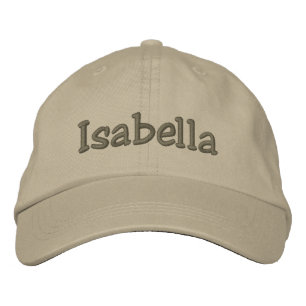 Isabella Name Embroidered Baseball Cap Khaki