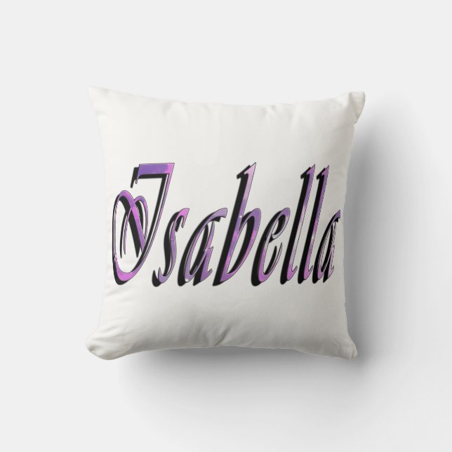 Isabella Name In Purple And Pink, Cushion (Front)