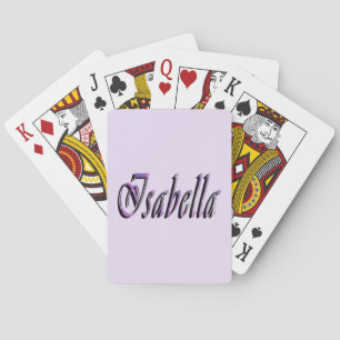 Isabella Name In Purple And Pink, Playing Cards