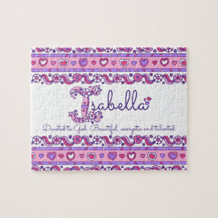 Isabella name meaning pink purple jigsaw puzzle