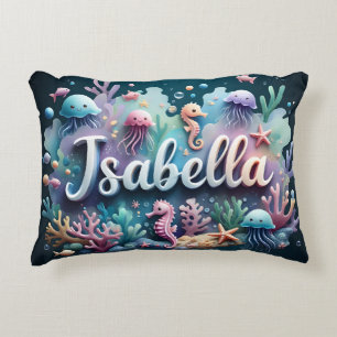 Isabella Name Ocean Theme Decorative Sea Life Cushion