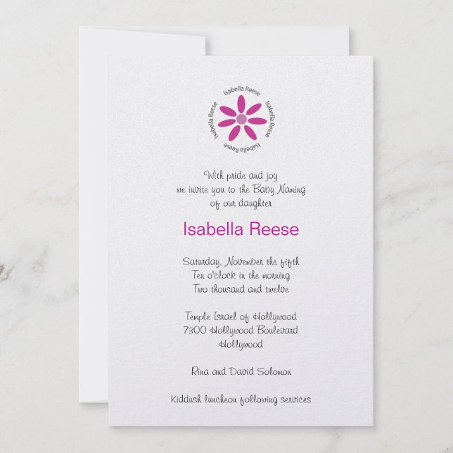 Isabella Reese Custom Invitation (Front)
