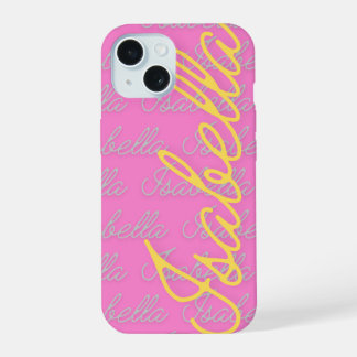 Isabella Signature Name Pattern iPhone 15 Case