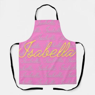Isabella Signature Name Pattern Throw Pillow Apron