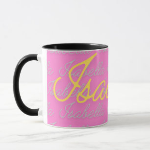 Isabella Signature Name Pattern Throw Pillow Mug