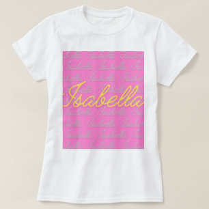 Isabella Signature Name Pattern Throw Pillow T-Shirt
