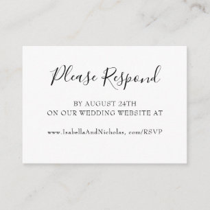 Isabella Simple Modern Calligraphy Website RSVP Enclosure Card
