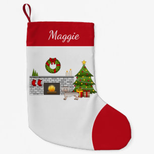 Isabella & Tan Smooth Coat Dachshund - Christmas Small Christmas Stocking