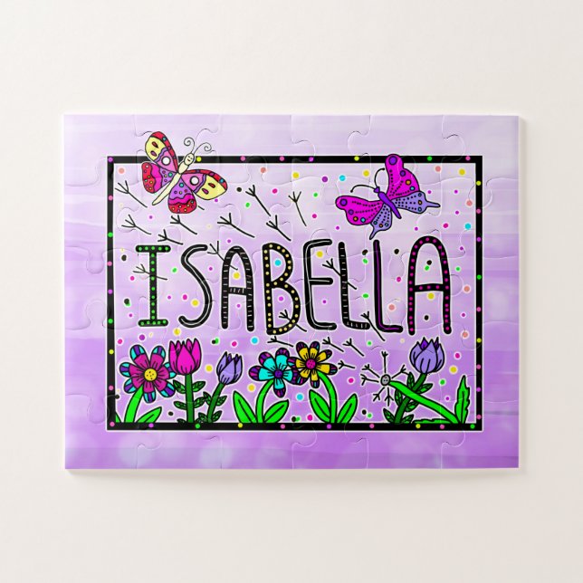 Isabella - The Name Isabella Whimsical Drawing  Jigsaw Puzzle (Horizontal)