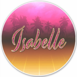 Isabelle First Name pink Sticker