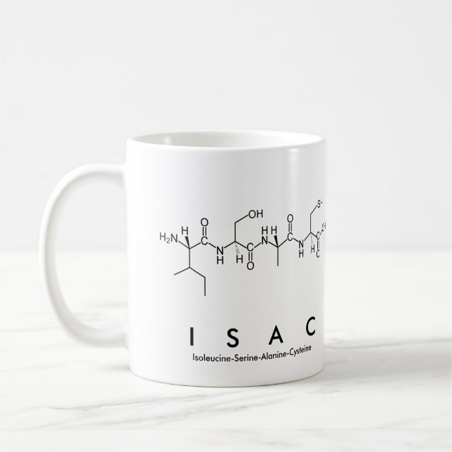 Isac peptide name mug (Left)