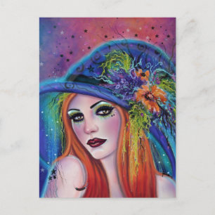 Isadora Halloween witch art by Renee Lavoie  Postcard