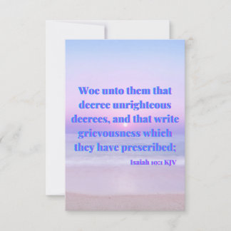 Isaiah 10:1 KJV Bible Verse Pic Flat Greeting Card