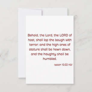 Isaiah 10:33 KJV Bible Verse Flat Greeting Card