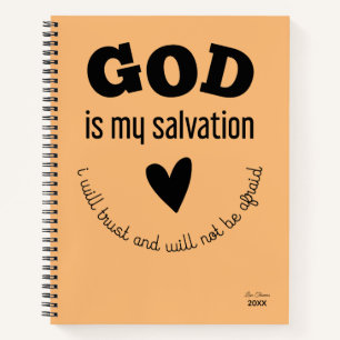Isaiah 12:2 Prayer Bible Verse Scripture Faith Notebook