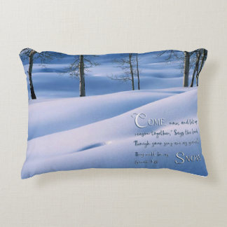 Isaiah 1:18 Inspirational Decorative Cushion