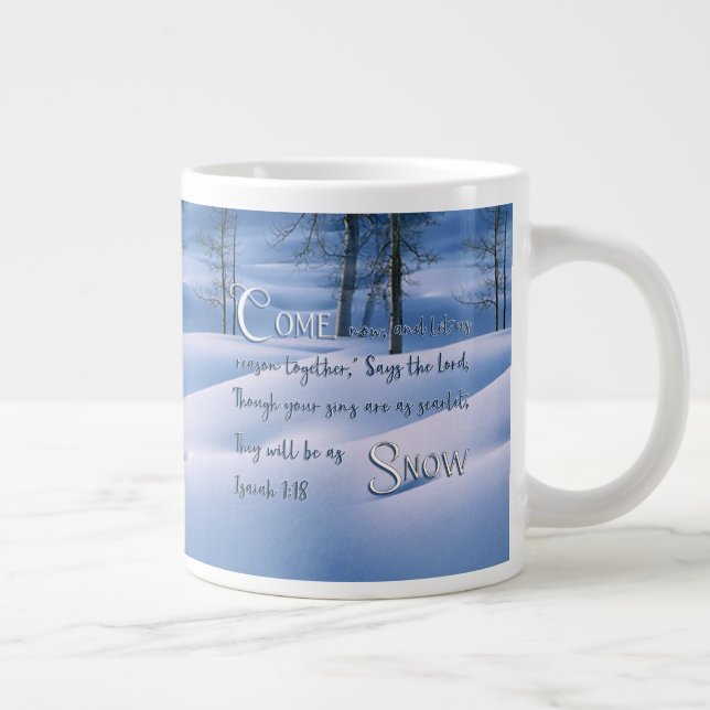 Isaiah 1:18 Inspirational Large Coffee Mug (Right)