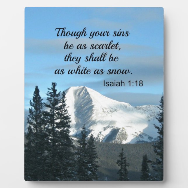 Isaiah 1:18 Though your sins be as scarlet... Plaque (Front)