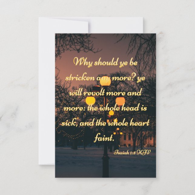 Isaiah 1:5 KJV Bible Scripture Pic Greeting Card (Front)