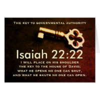 Isaiah 22:22 Key to the House of David Bible Card