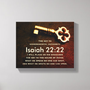 Isaiah 22:22 Key to the House of David Bible Verse Canvas Print