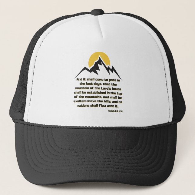Isaiah 2:2 Bible Scripture Quote KJV Trucker Hat (Front)