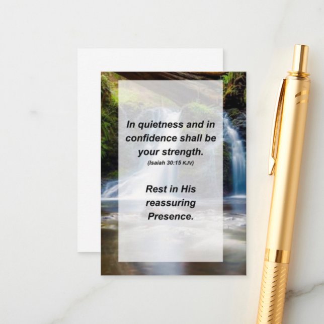 Isaiah 30:15 In quietness and confidence shall be Enclosure Card (Front/Back In Situ)